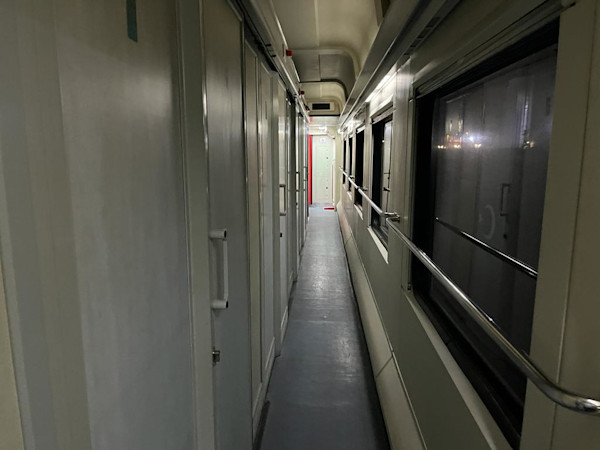 This is the extent of the common area in the train.