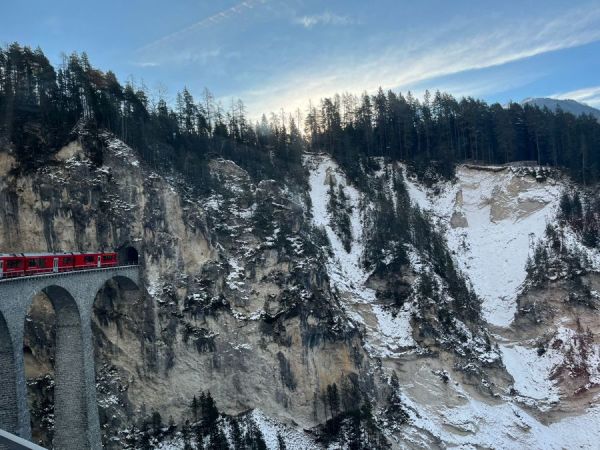 One of the iconic views on the Bernina Express!