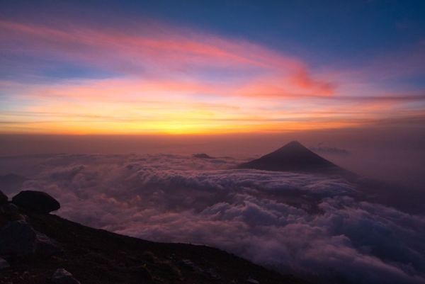 On the summit at sunrise