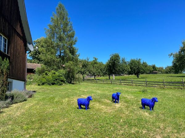 Sheep statues along the trail.