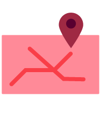 illustration karta med pin