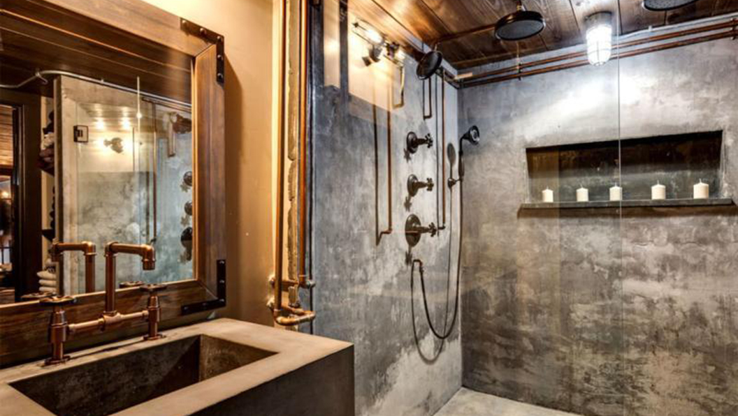 Industrial-Bathroom-with-Concrete-Shower