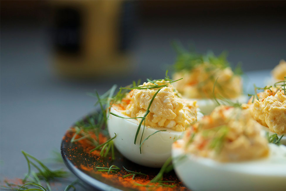 mustard deviled eggs