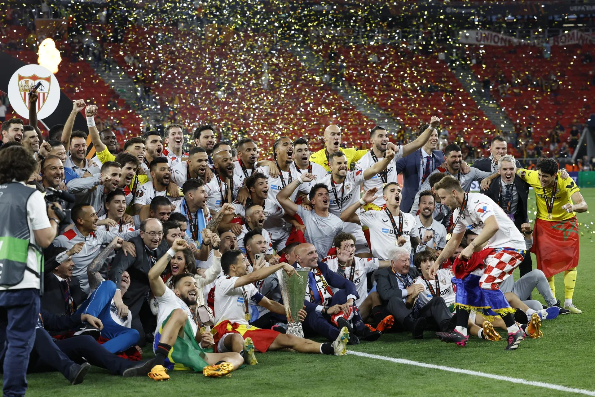 Confetti en la victoria del Sevilla en la final de la Europa League