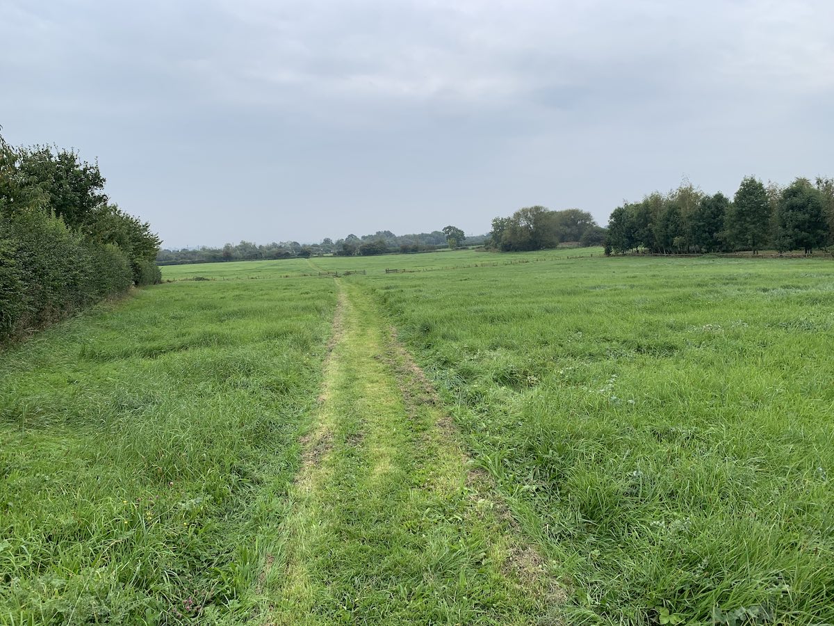 gate at far side of field
