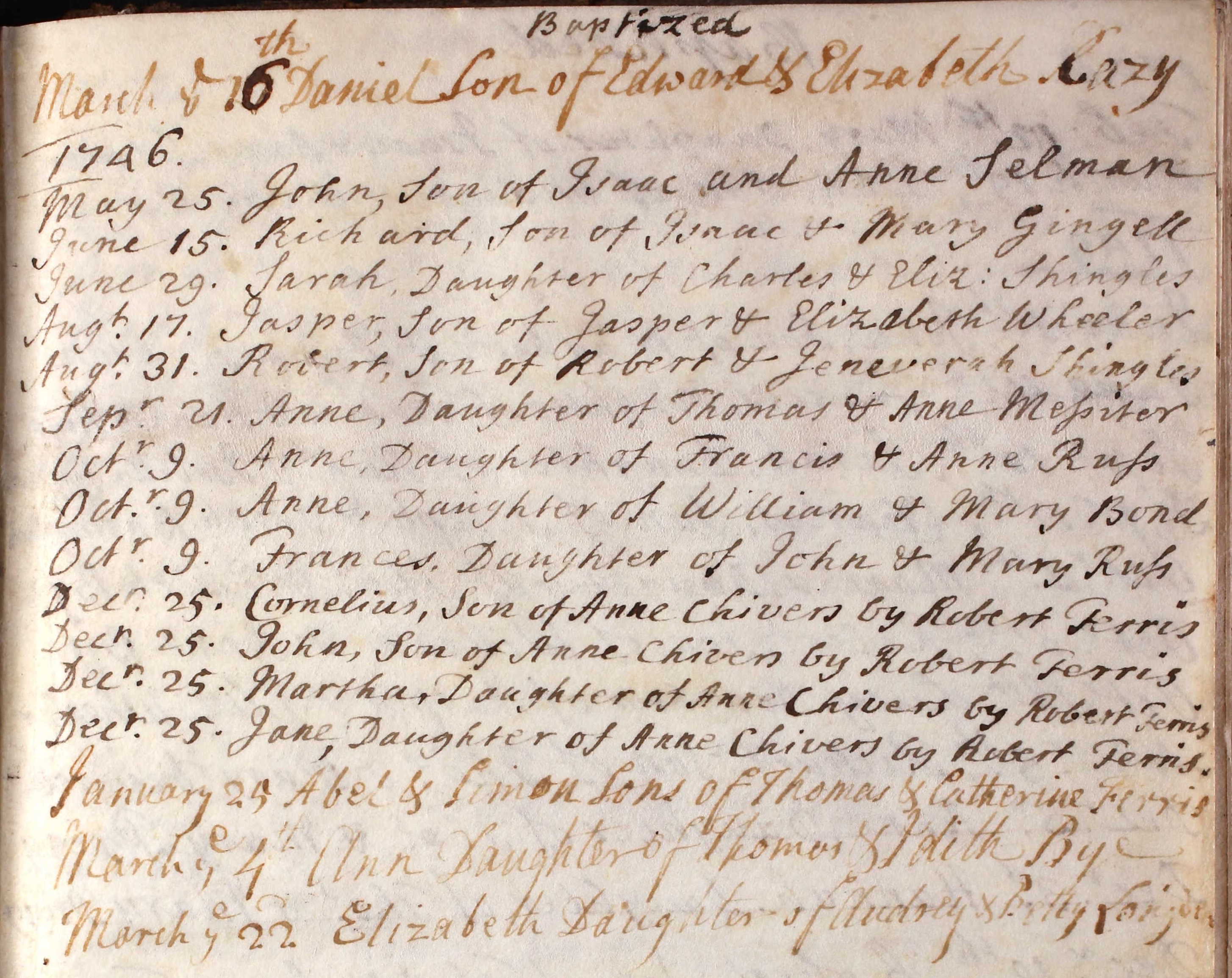 1746 Baptisms
