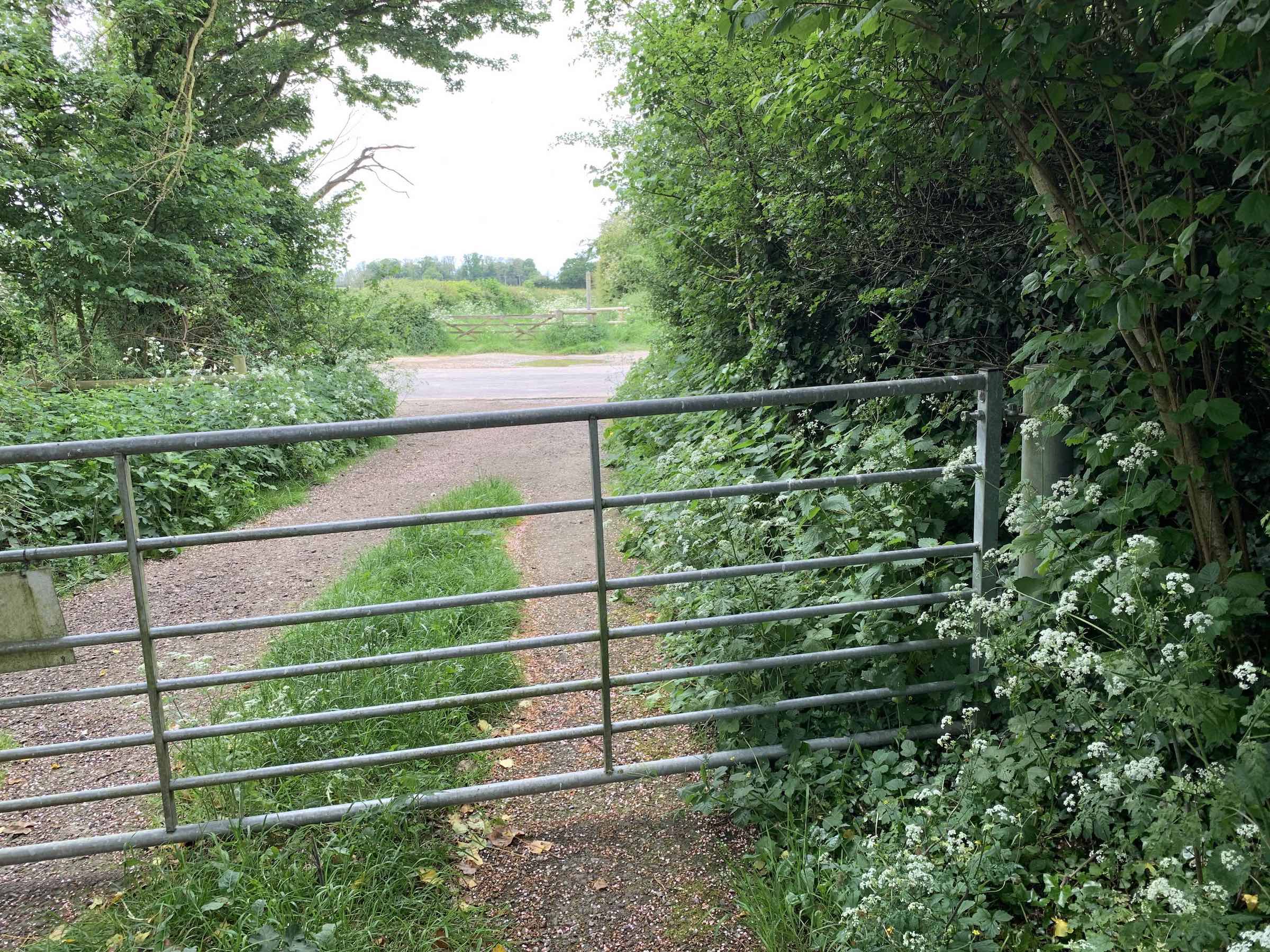 Metal gate on bridleway