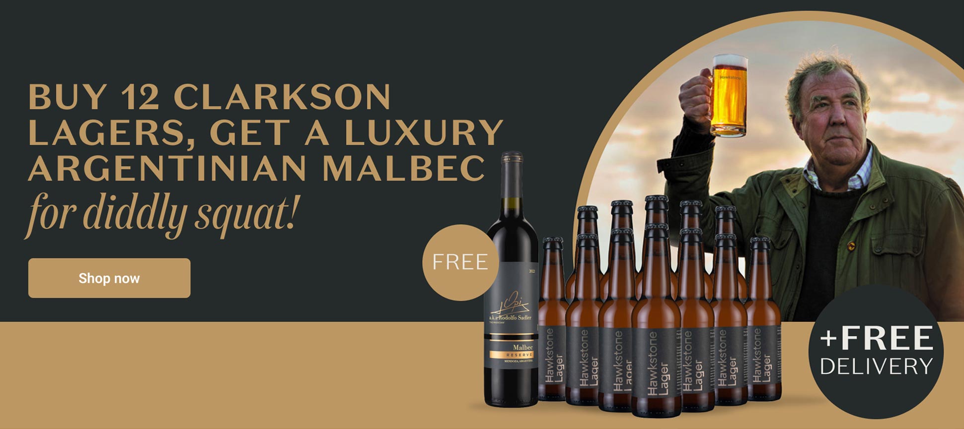 Buy 12 Clarkson lagers, get a luxury Argentinian Malbec