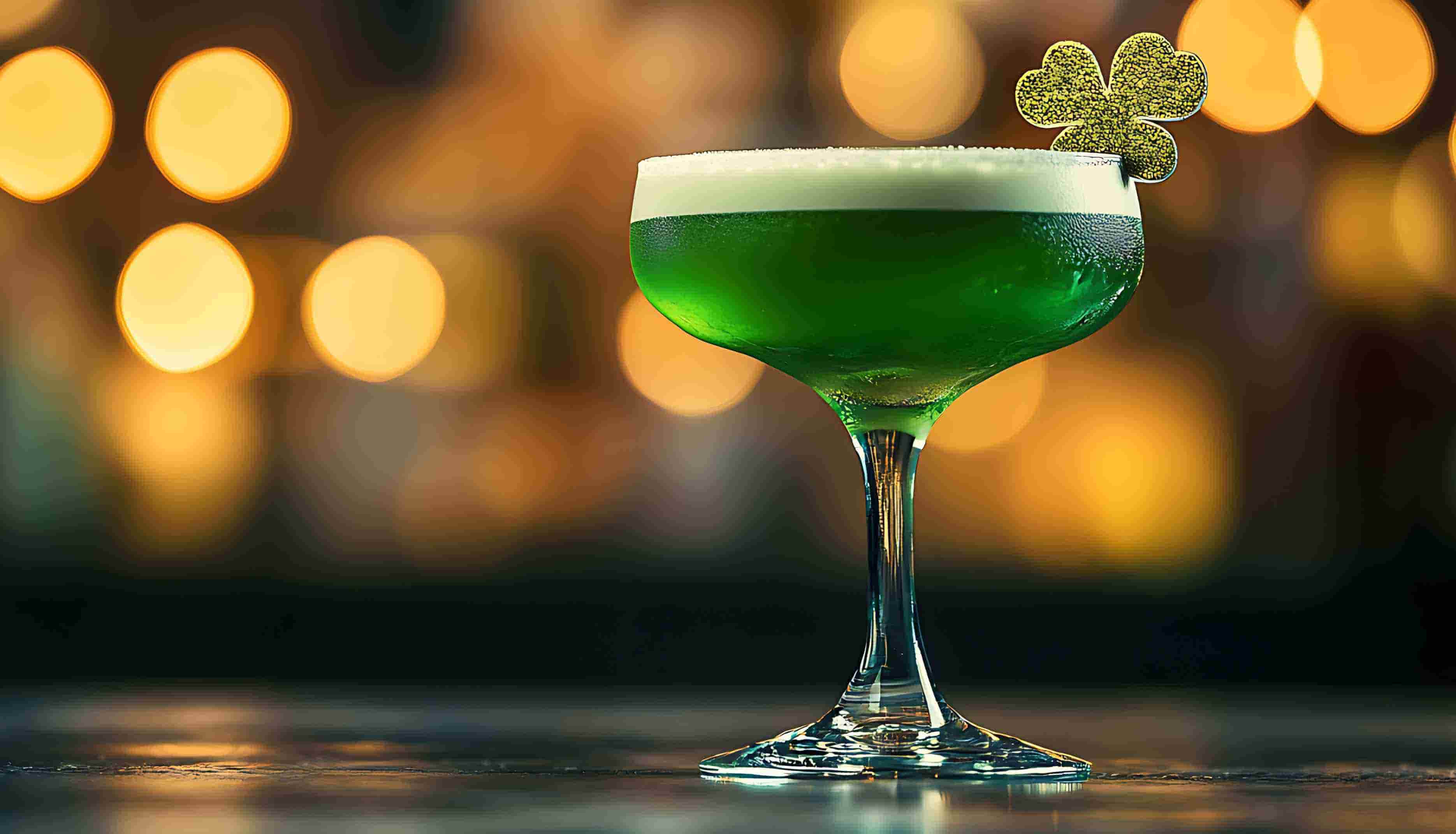 A Shamrockarita cocktail on a table