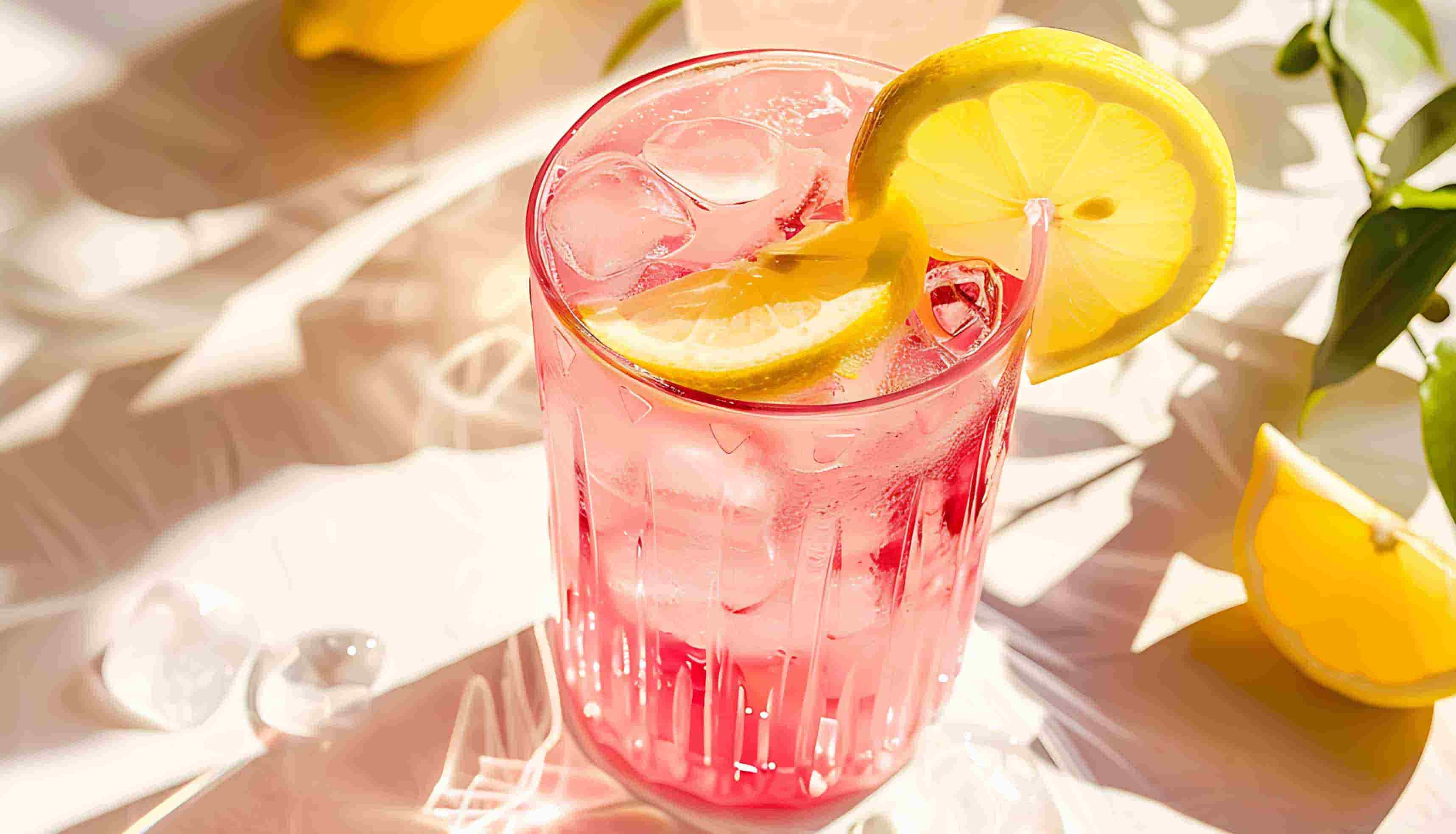Alcohol-free rosé lemonade