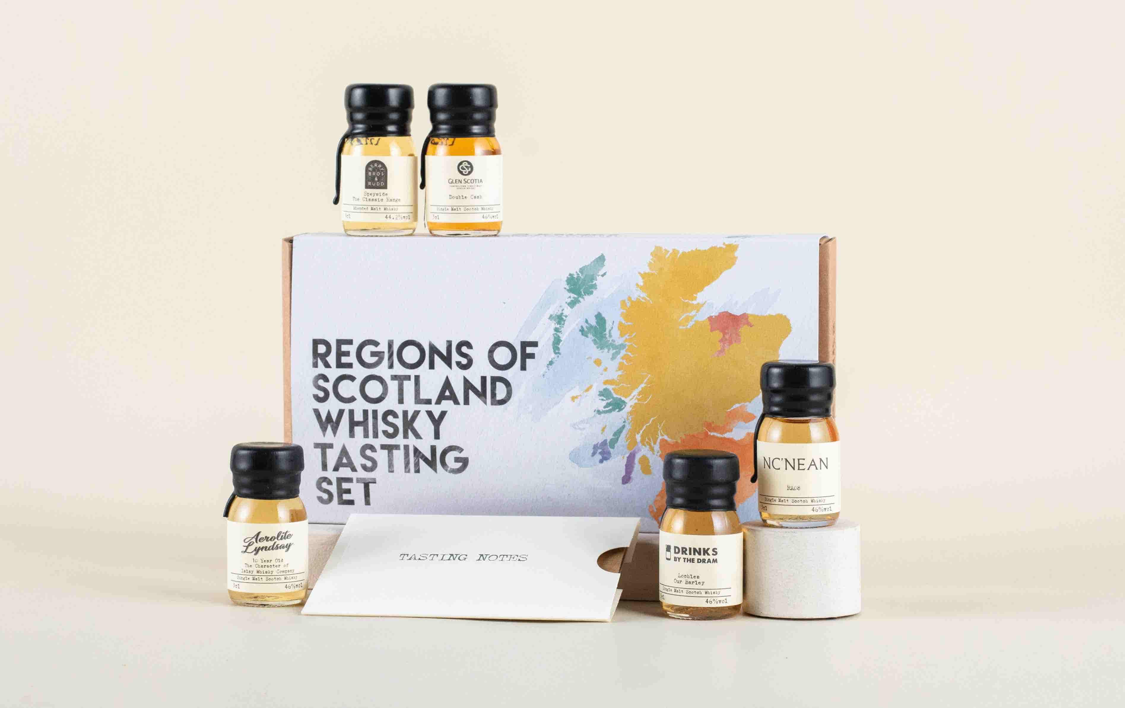 Drims by the Dram regions of Scotland whisky tasting set