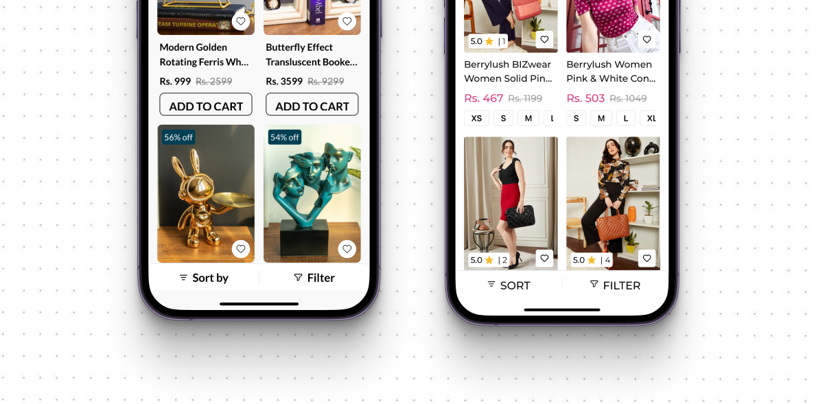 search and filters shopify store mobile app