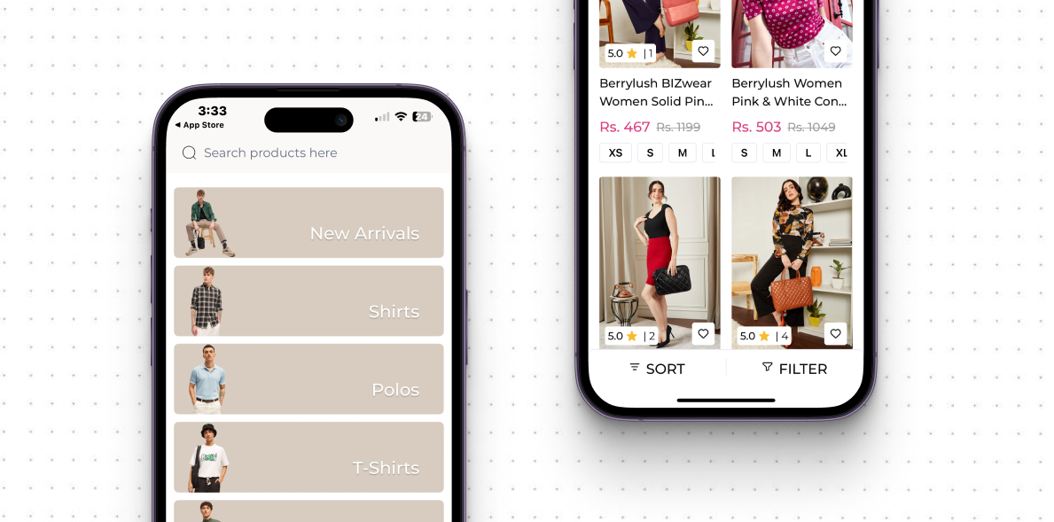 user friendly search and filter for shopify mobile app