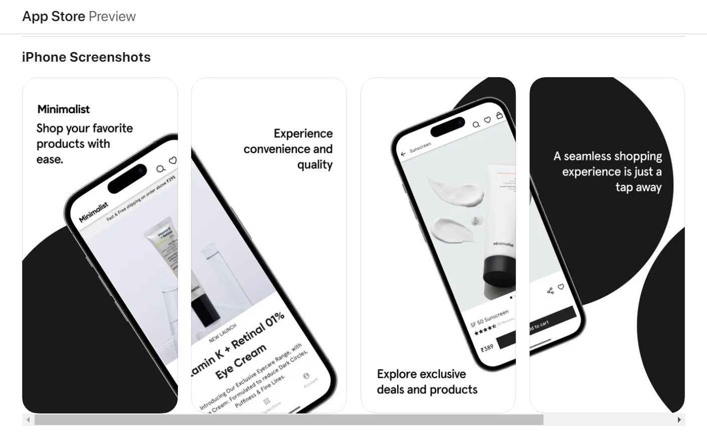 minimalist app store preview