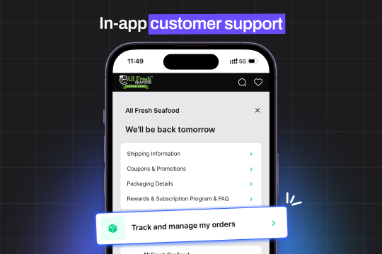 In-app customer support