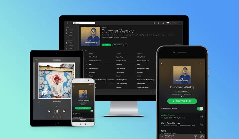 Web and moible deveice spotify example