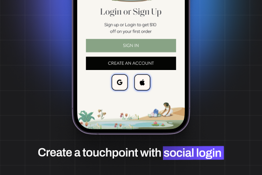 Create a touchpoint with social login