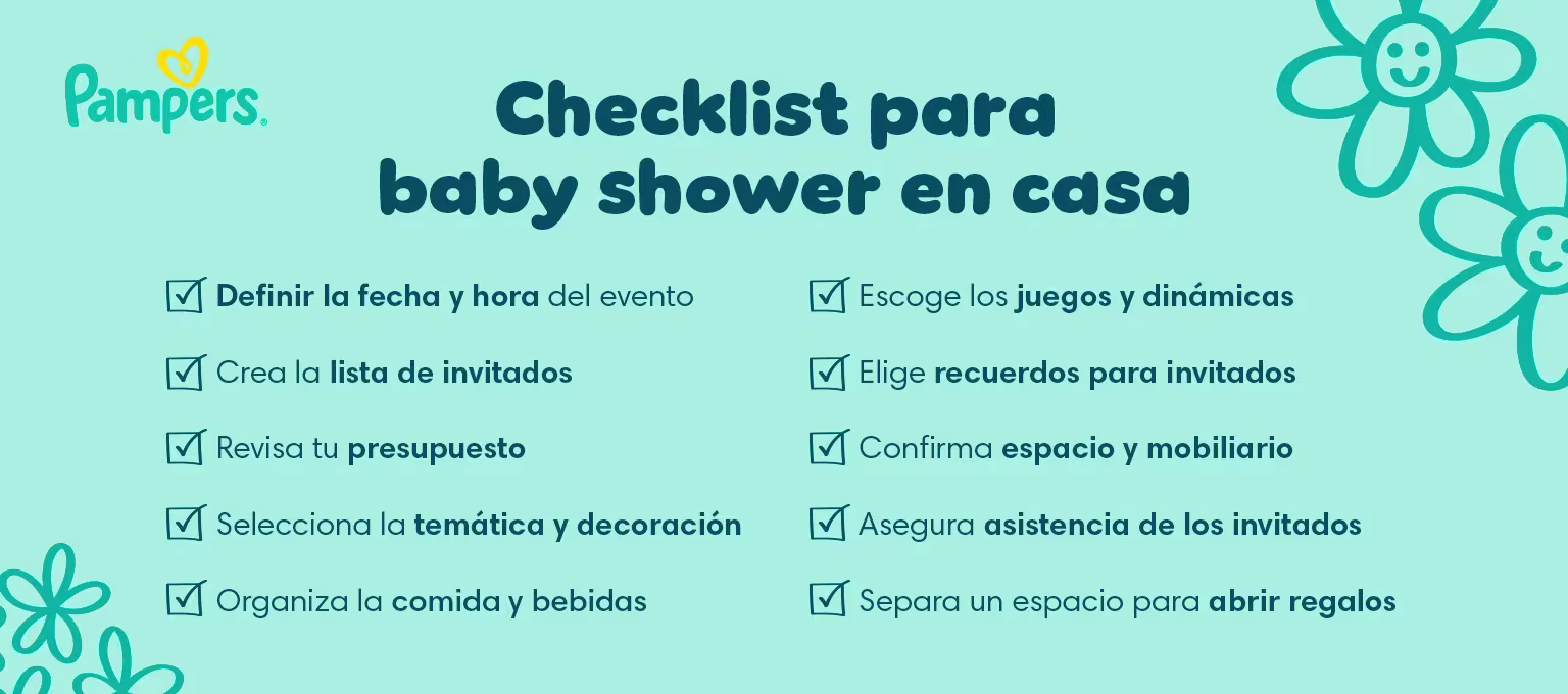 Checklist para baby shower en casa
