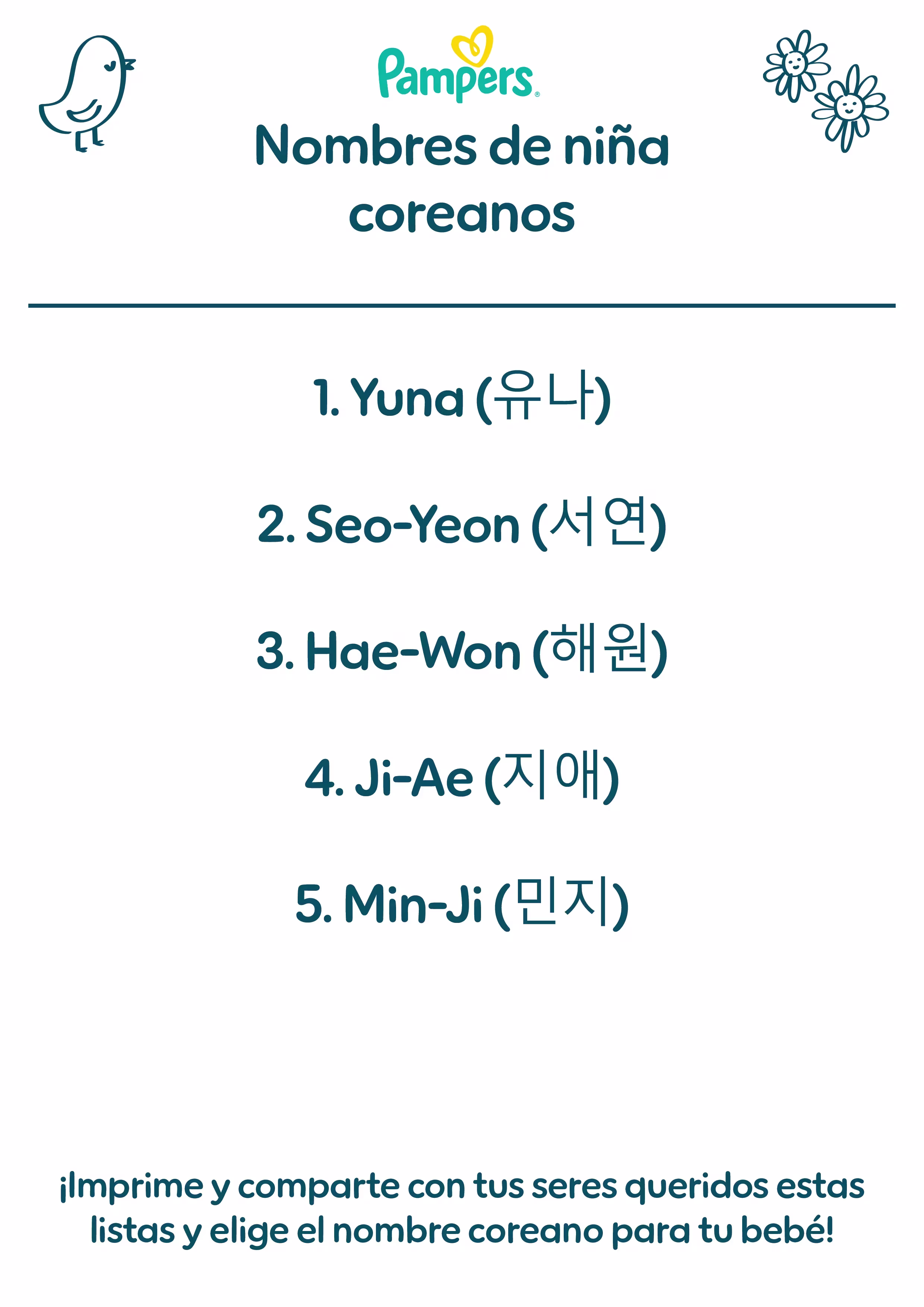 Nombres de niñas coreanos
