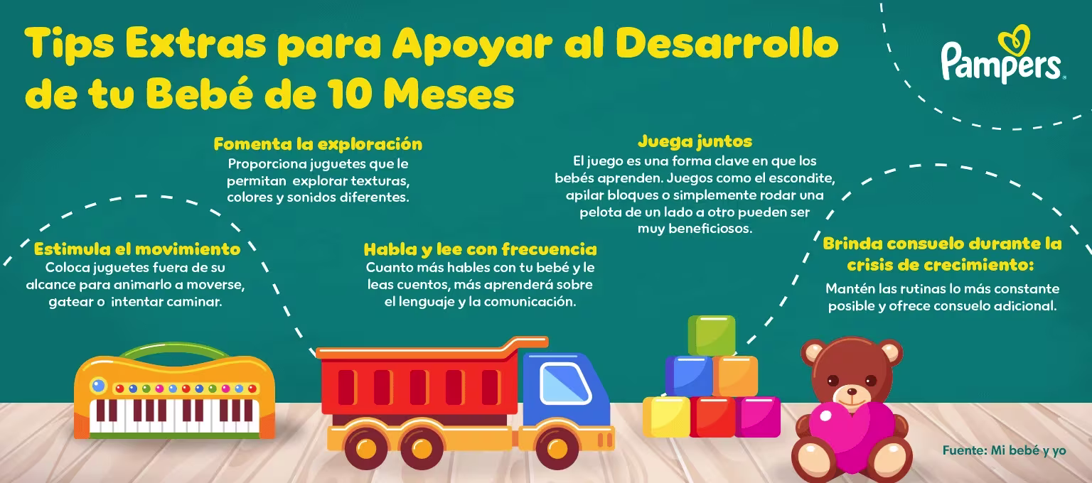Tips extras para apoyar al desarrollo de tu bebé de 10 meses