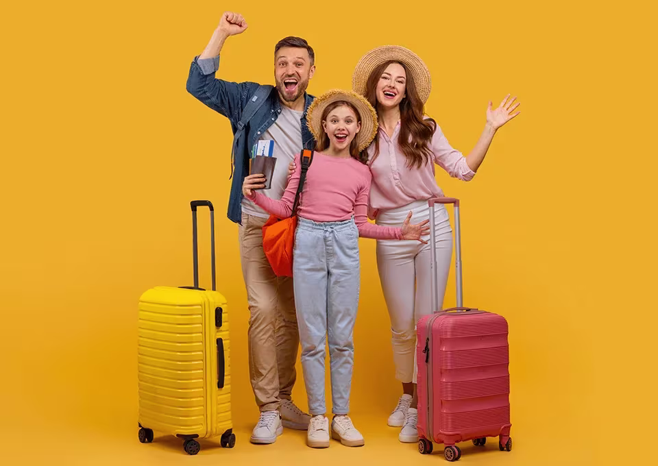 Familia tomando unas vacaciones de verano