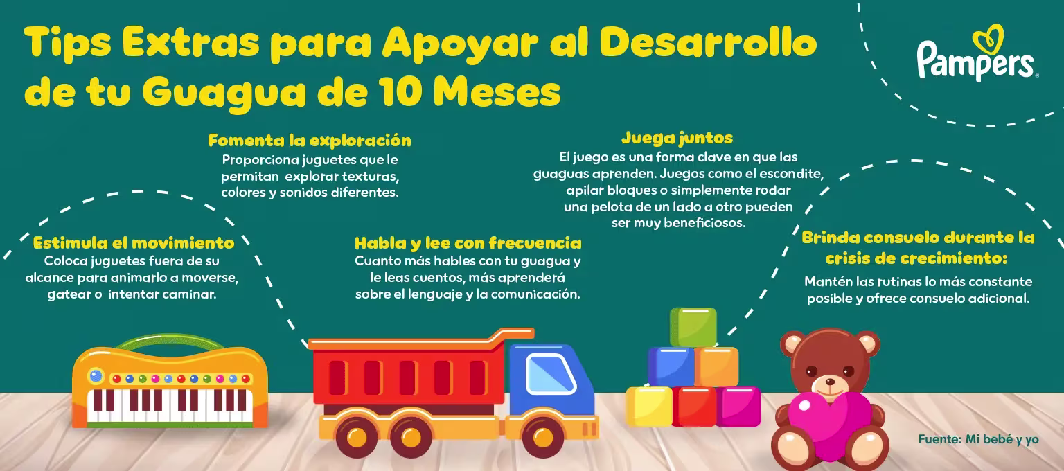 Tips extras para apoyar al desarrollo de tu bebé de 10 meses