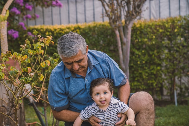 Grandfather with his grandchild