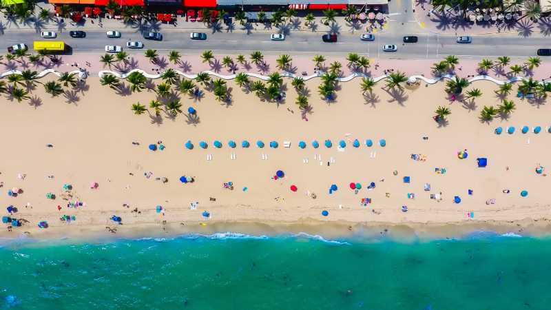 Florida beach aerial view