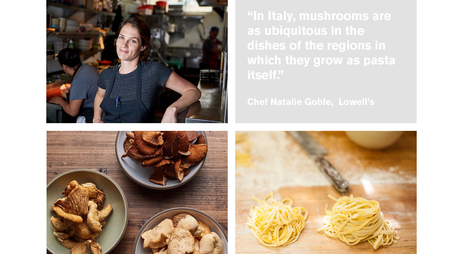 Top Left: Natalie Goble, chef/co-owner, Lowell's (Sonoma, California, USA)