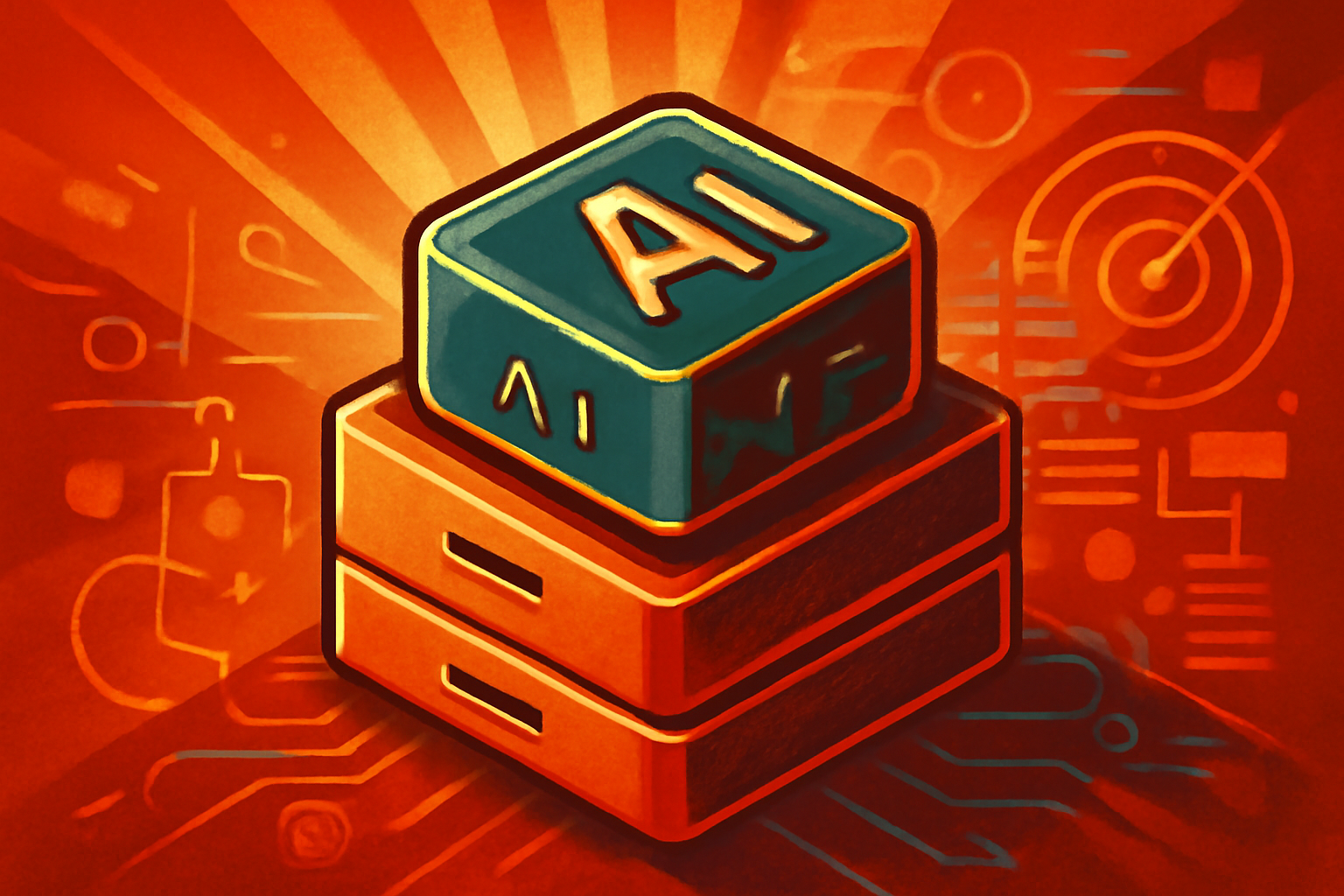 A modern office space in Sydney featuring digital screens with AI patterns and professionals collaborating on technology projects.