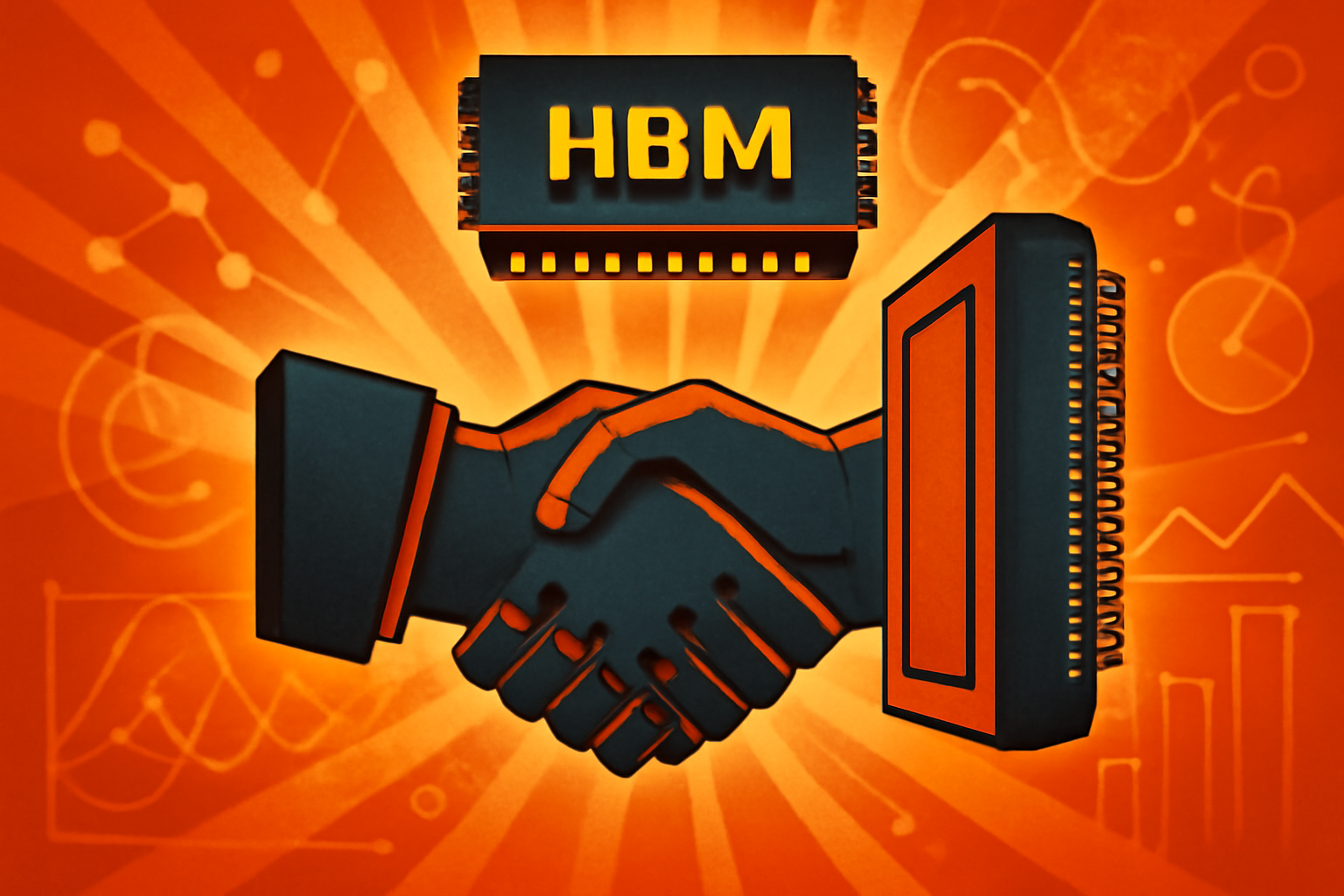 A close-up of a semiconductor wafer with intricate light reflections, symbolizing advanced HBM4 memory and AI chip technology.