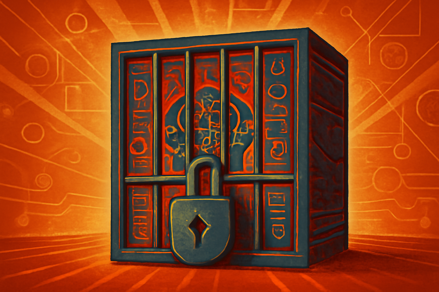 Rows of high-performance server racks in a darkened warehouse, representing advanced artificial intelligence infrastructure.