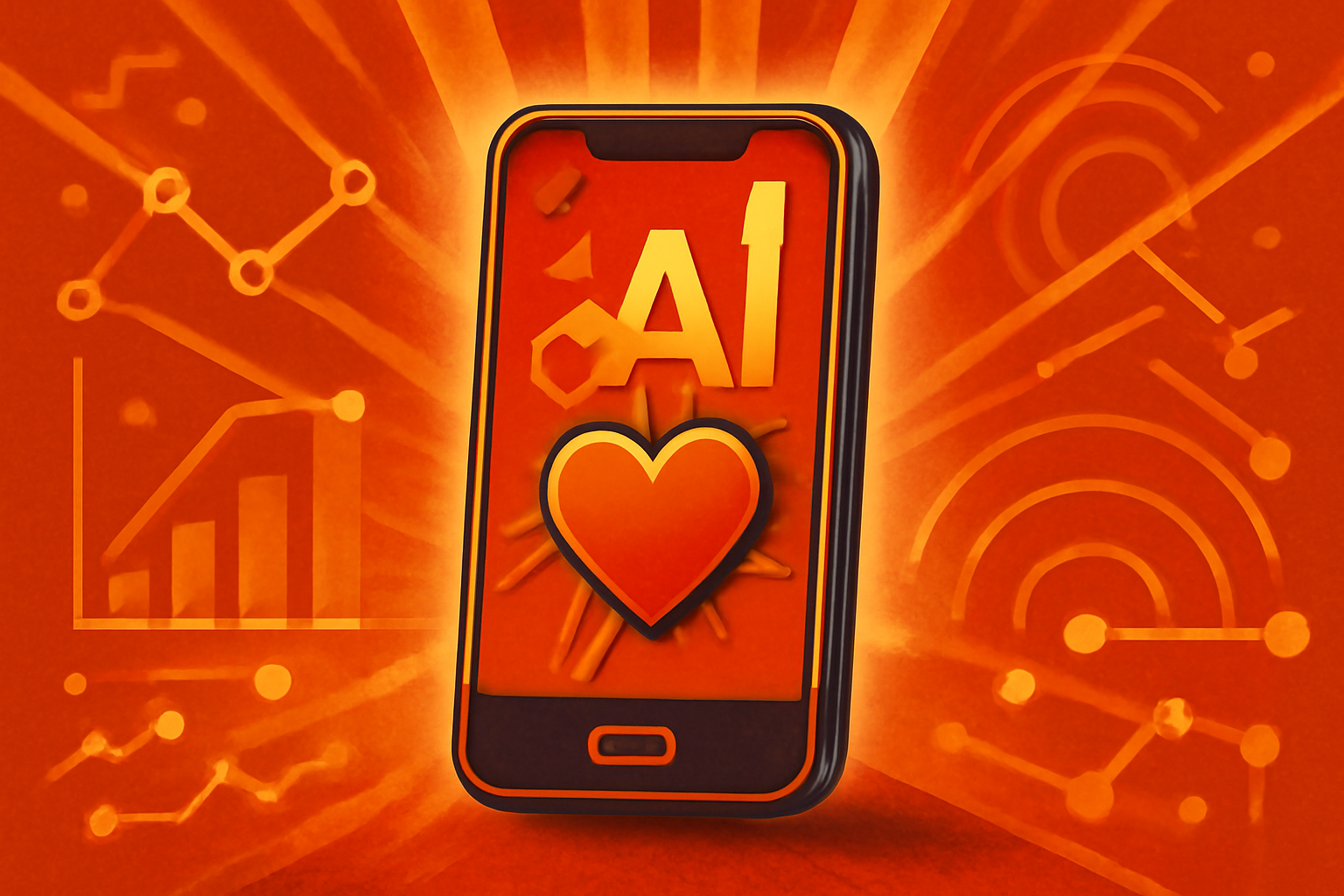 A close-up of a doctor’s hands holding a mobile phone displaying a heart health analysis interface in a modern hospital room.