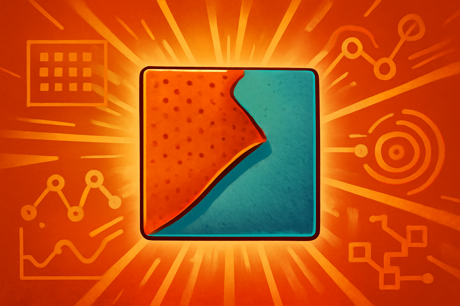 A close-up view of a synthetic material transitioning from a smooth surface to a rough, pebbled texture that matches the stone background.