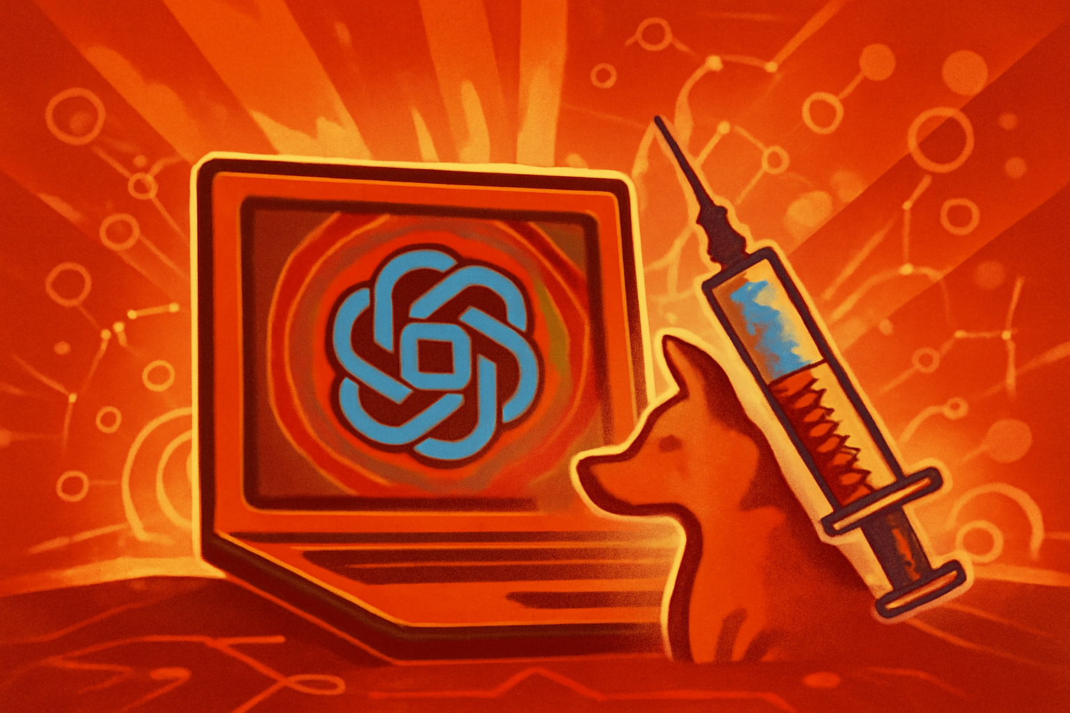 An Australian man sits with his rescue dog, Rosie, who received an experimental AI-designed cancer treatment.