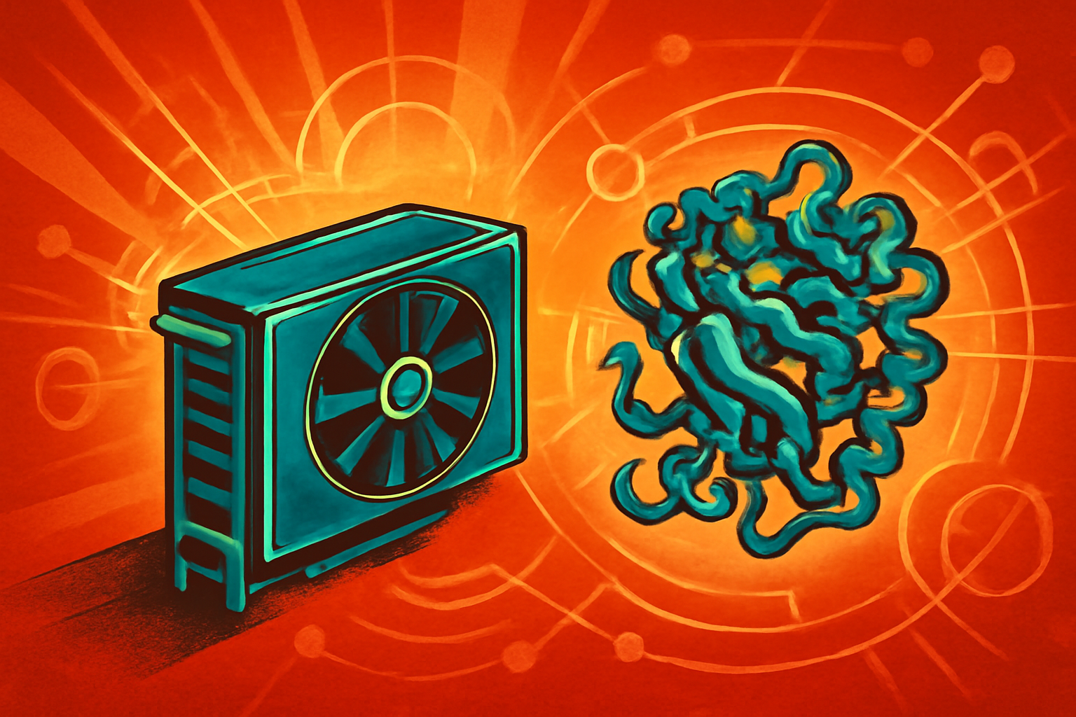 A 3D digital visualization of intricate protein structures and molecular binders on a laboratory computer screen, representing NVIDIA's BioNeMo technology.