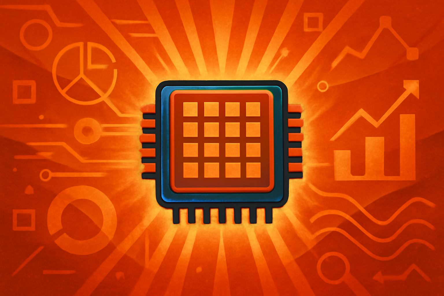 A high-tech server room with glowing blue light trails representing efficient data compression and memory flow in a modern data center.