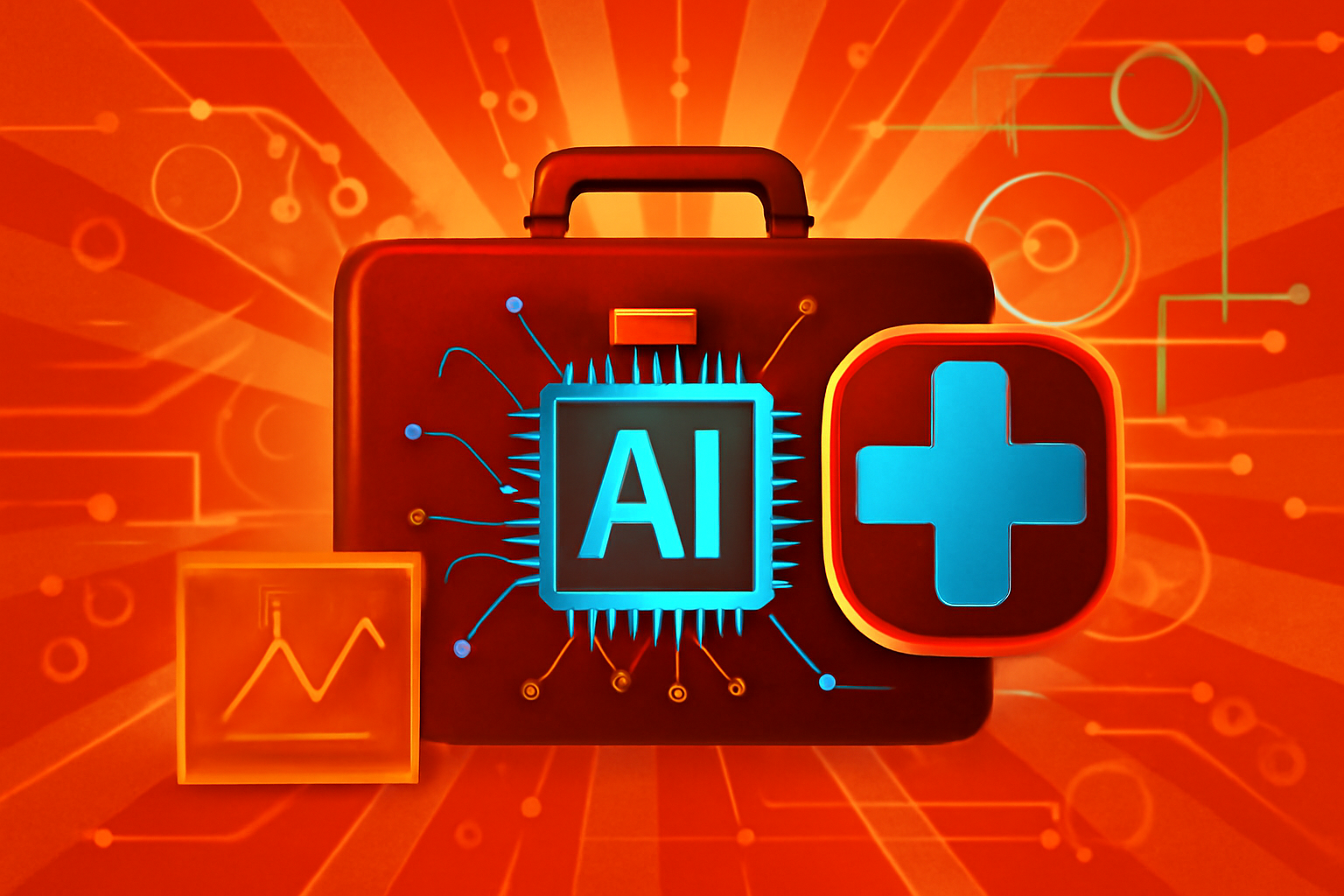 A modern laboratory setting in Hong Kong with a digital overlay showing neural network connections and biological data, representing AI in health technology.