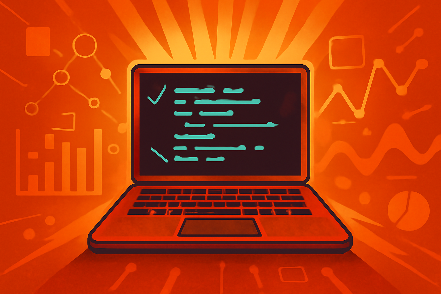 Digital code and medical data visualization overlaying a scientist working in a laboratory setting.