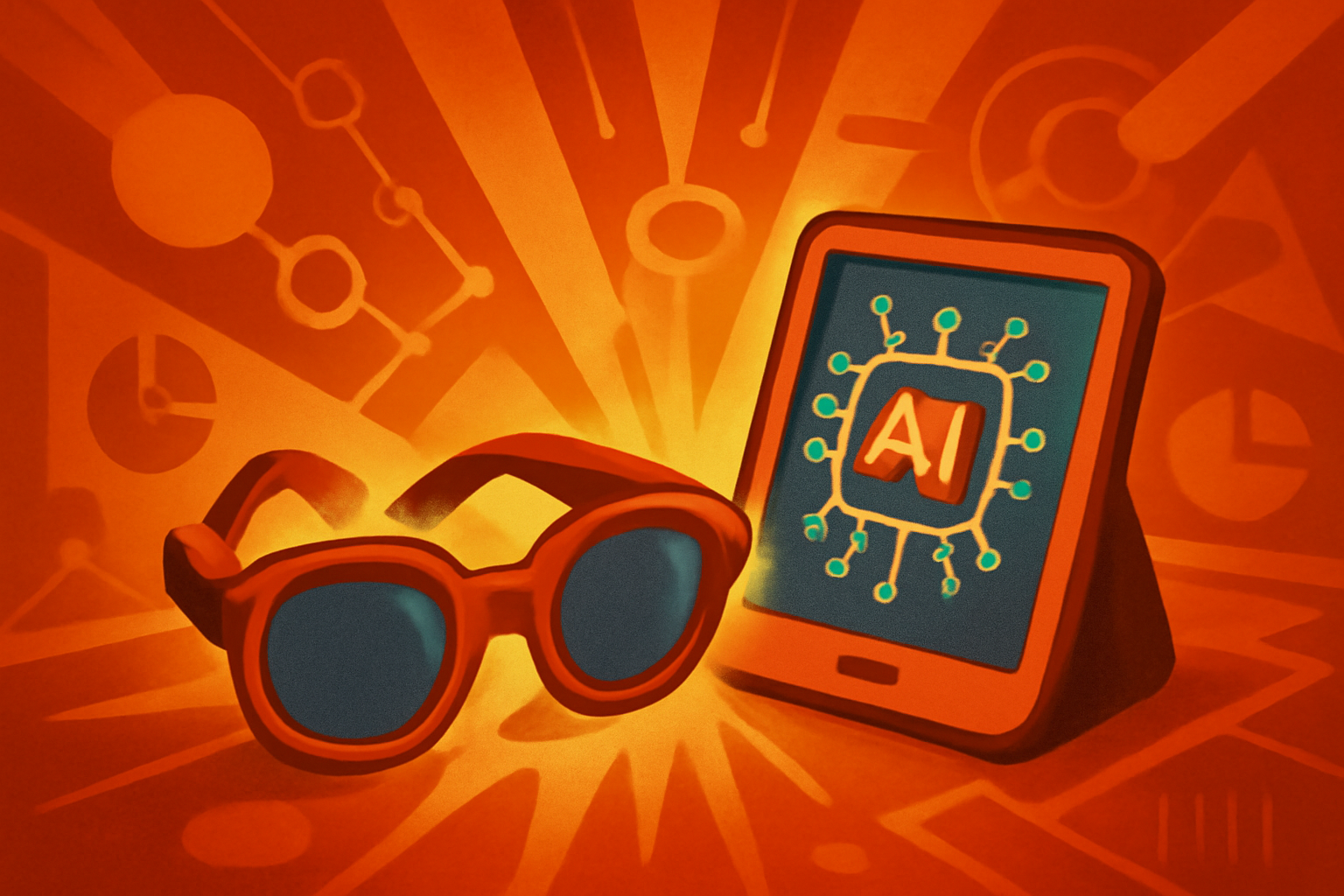 A person holds a smartphone toward a group of medicine bottles on a counter, with the screen displaying digital identification markers.