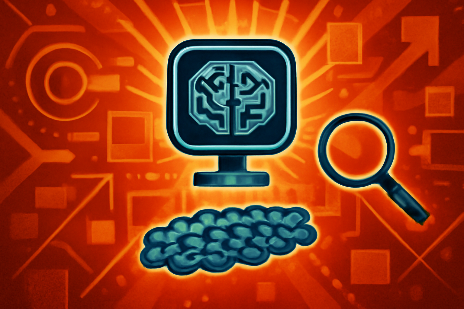 A computer screen in a scientific laboratory displays a colorful microscopic view of bacterial colonies with digital data overlays highlighting organizational patterns.