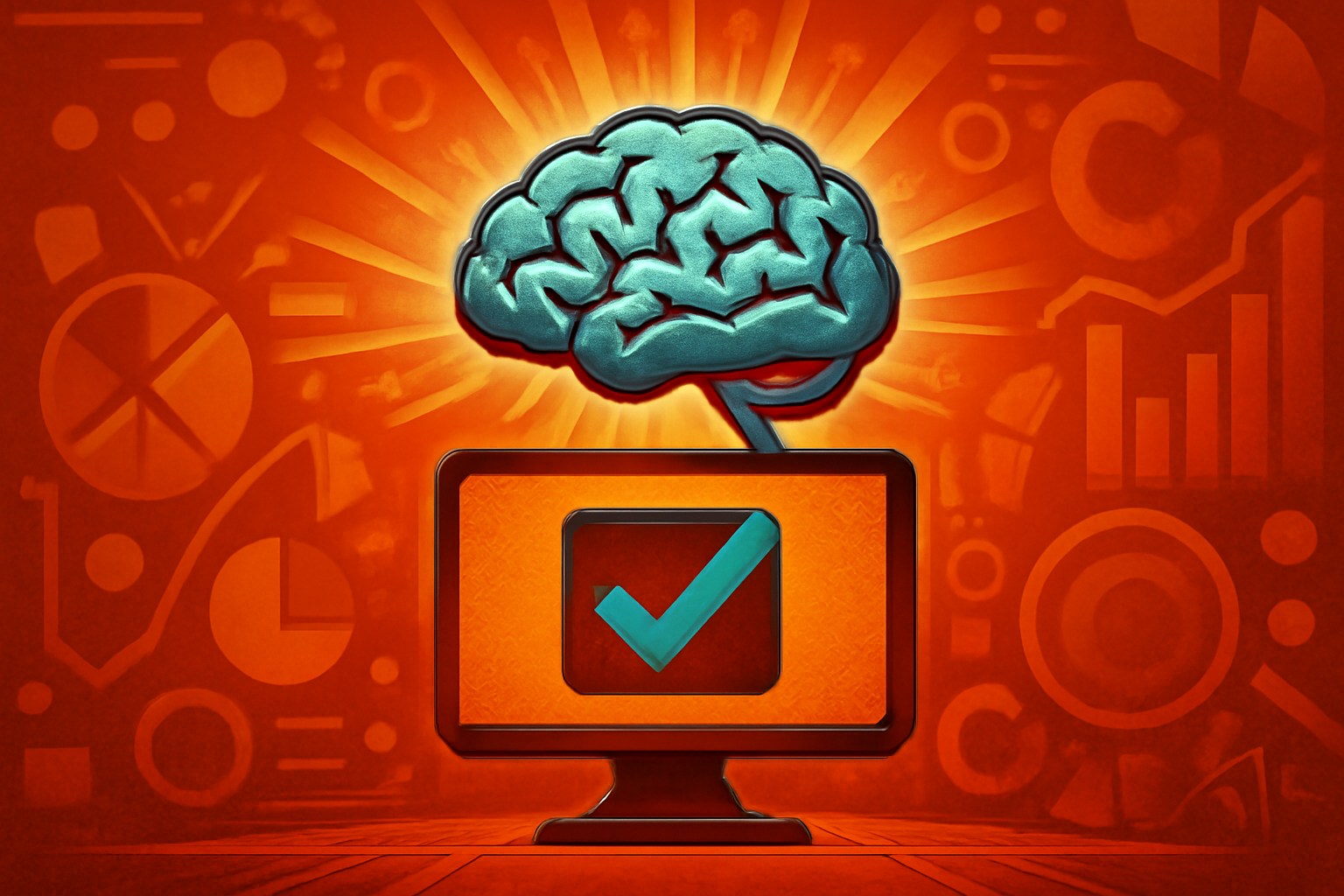 An editorial illustration symbolizing cognitive surrender, featuring a human silhouette with digital patterns inside and a light switch turned off.