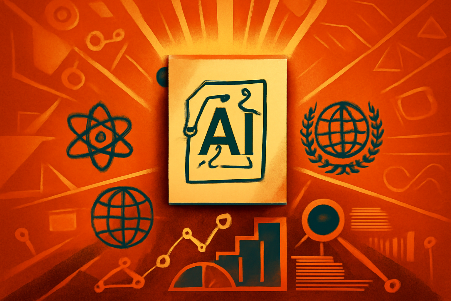 A digital globe with light-path connections representing global collaboration on artificial intelligence governance standards.