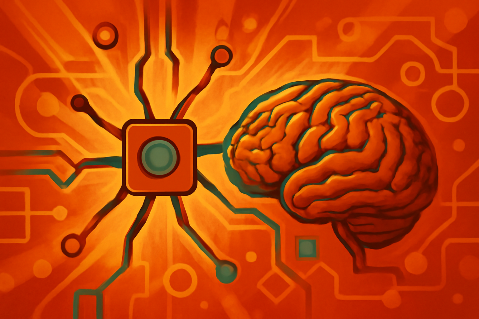 A flexible transparent patch containing glowing blue 3D-printed artificial neural circuits in a science laboratory.