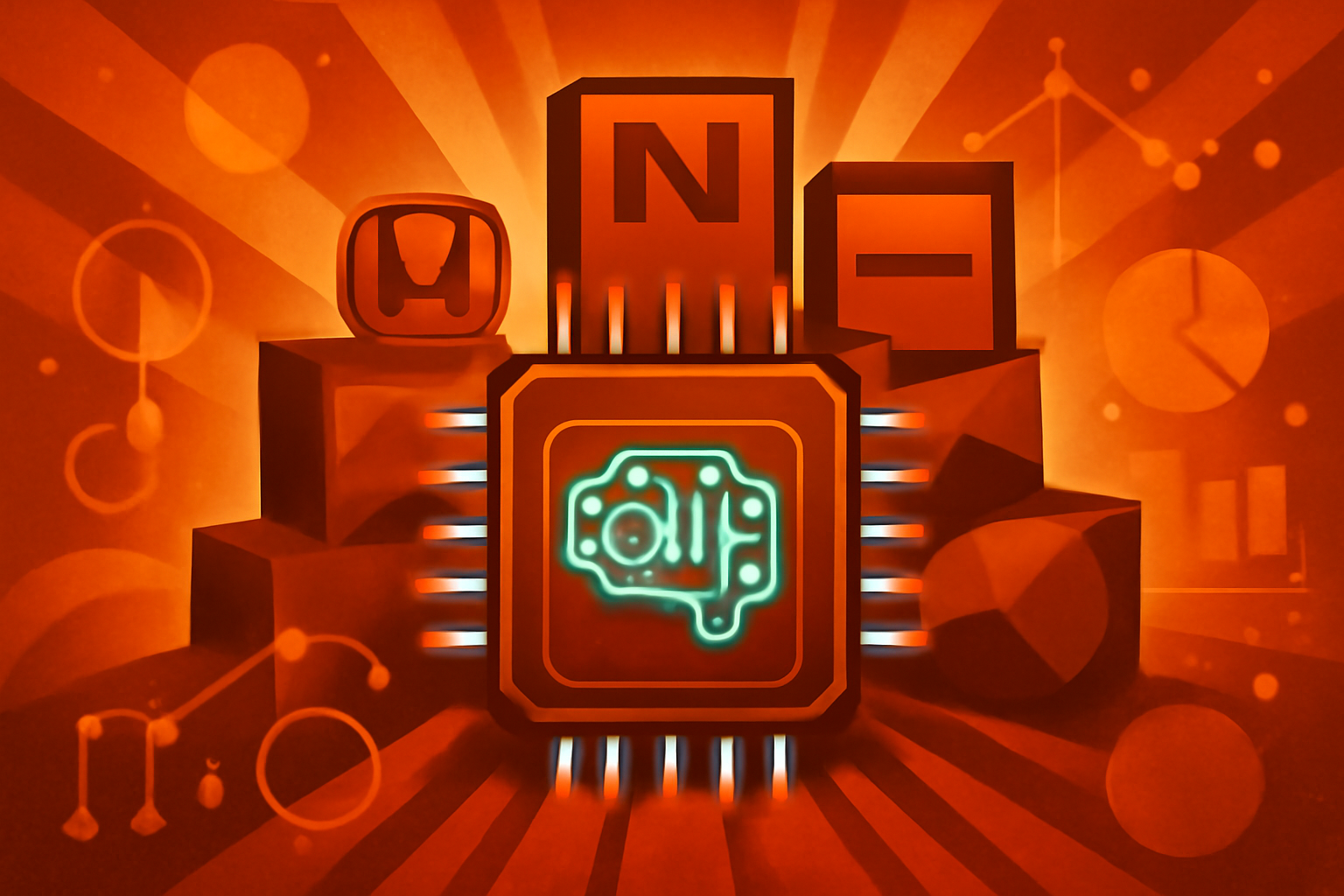 A digital visualization of a complex neural network with glowing nodes and data pathways, representing the development of high-parameter AI models in Japan.