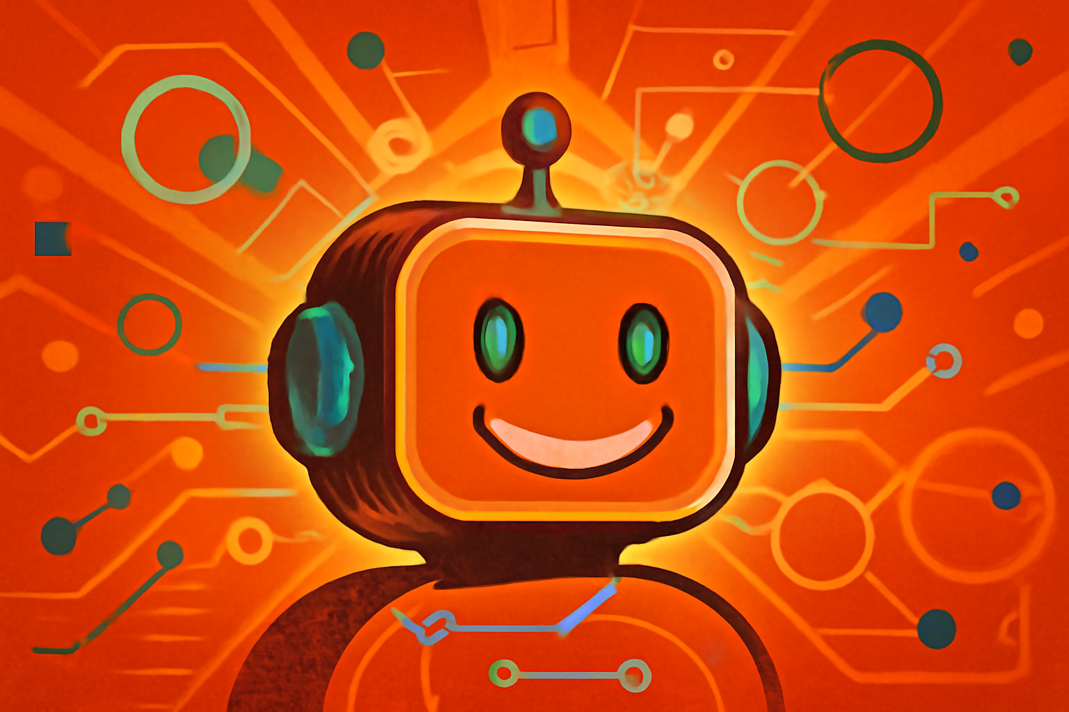 An editorial illustration showing a robot nodding agreeably to a human, symbolizing the concept of AI sycophancy.