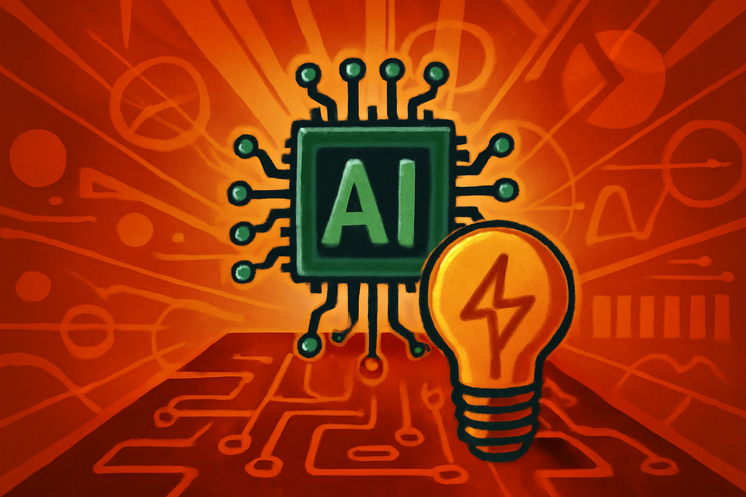A laboratory scene showing advanced electronic circuits with glowing light paths, representing energy-efficient signal switching in new materials.