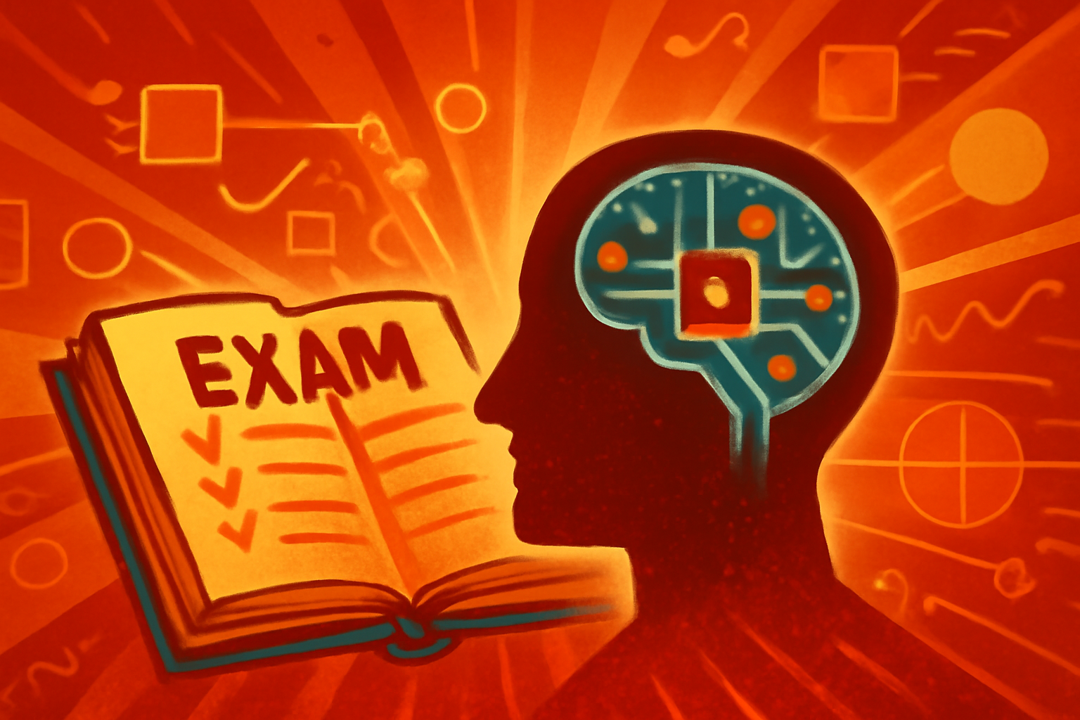A digital display of complex academic equations being analyzed by a robotic hand in a modern research facility.