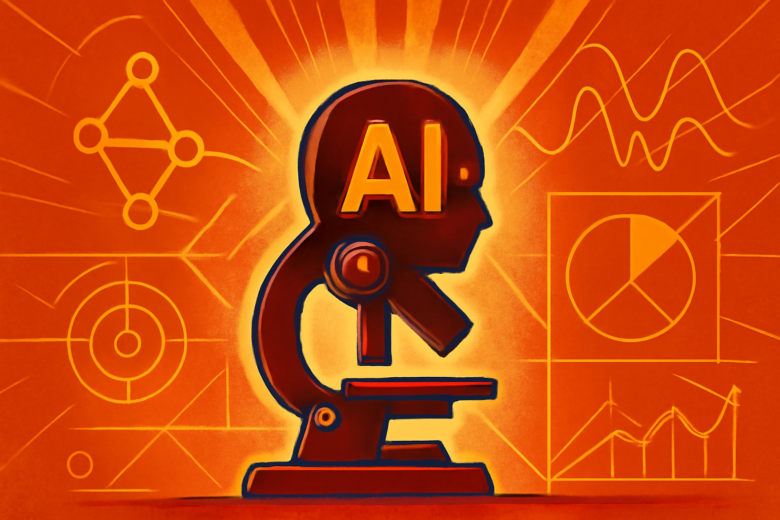 Scientists in a modern laboratory working with advanced digital displays representing AI-driven scientific research in the United Kingdom.