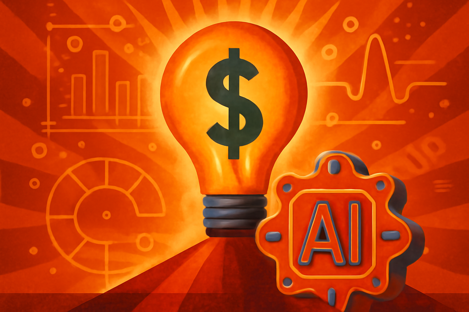 Digital visualization of AI data streams connecting biotechnology, nuclear energy symbols, and quantum computing nodes in a modern laboratory setting.